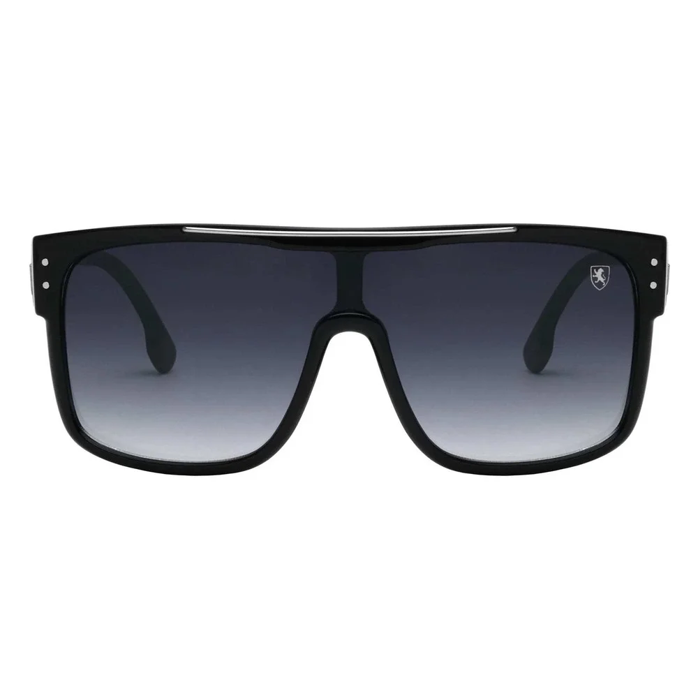 Men Sunglasses Flat Top Fashion Black Gradient Lens Street Wear Trendy Gafas Hot